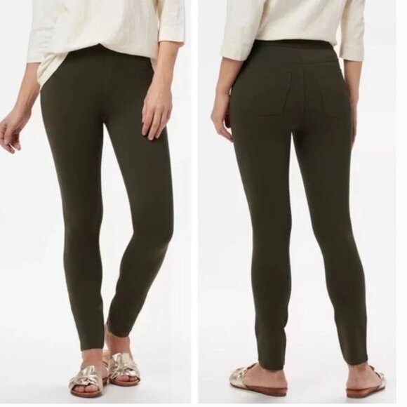 Spanx The Perfect Pant Ankle Backseam Skinny In Olive Green Size L - Picture 2 of 8